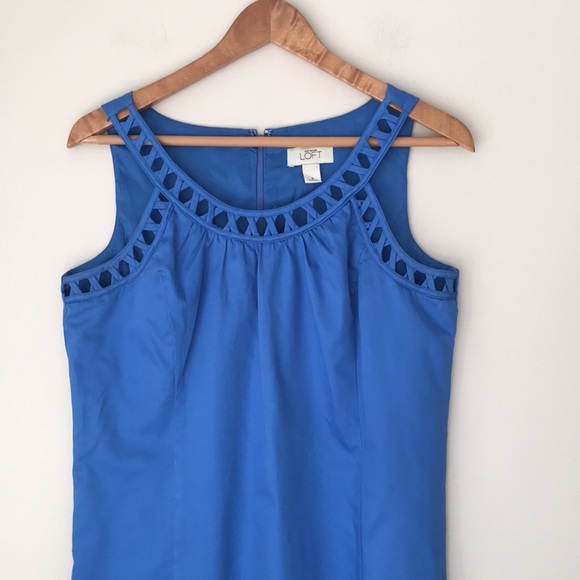 LOFT Dresses & Skirts - LOFT Blue Cross Cross Trimmed Sleeveless Dress